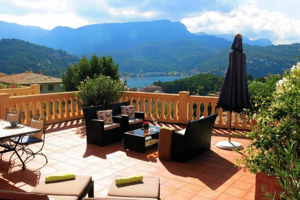 Apartamento En El Puerto De Soller Con Gran Terraza Privada Y Vistas Al Mar. Piscina Comunitaria. Localizado En Un Zona Tranquila Y Muy Soleada. Wifi Gratis Disponible. Parking. Kültér fotó